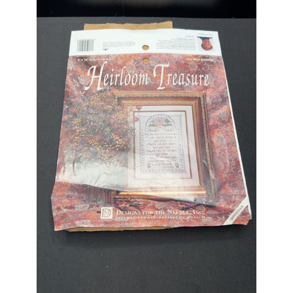 Heirloom Treasure Irish Blessing Cross Stitch Kit 5221 Started Vintage